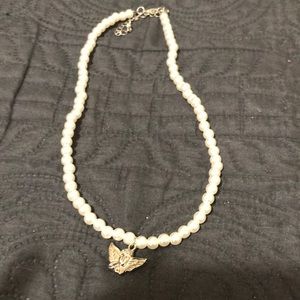 Pearl angel necklace